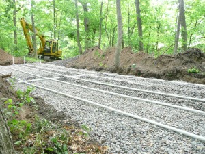 Pipes in drainfield