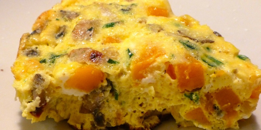 Butternut Squash, Mushroom, Kale and Sausage Frittata