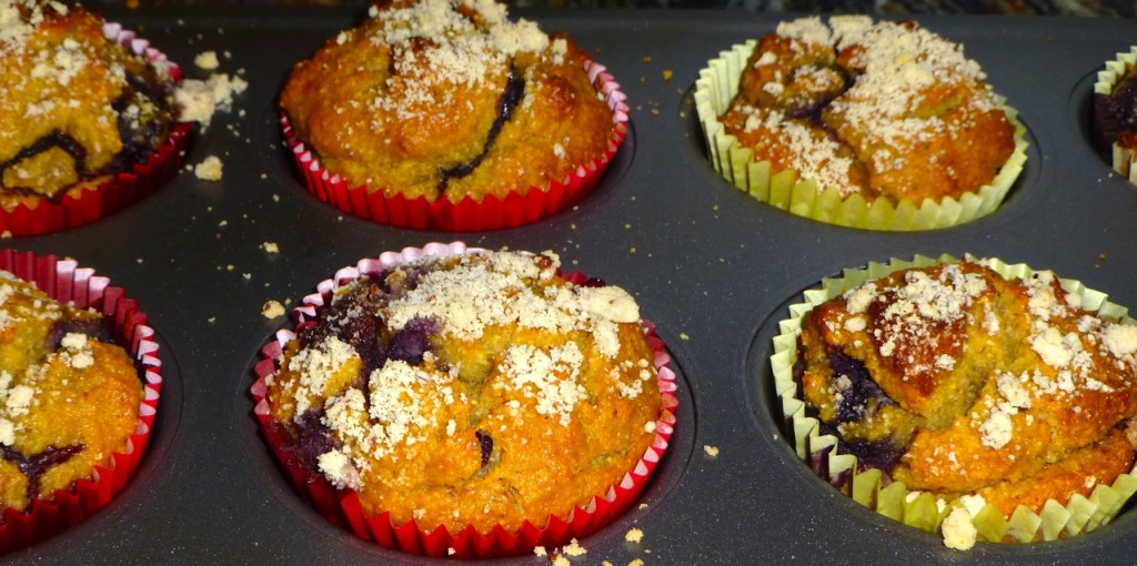 Blueberry Almond Crumb Muffins