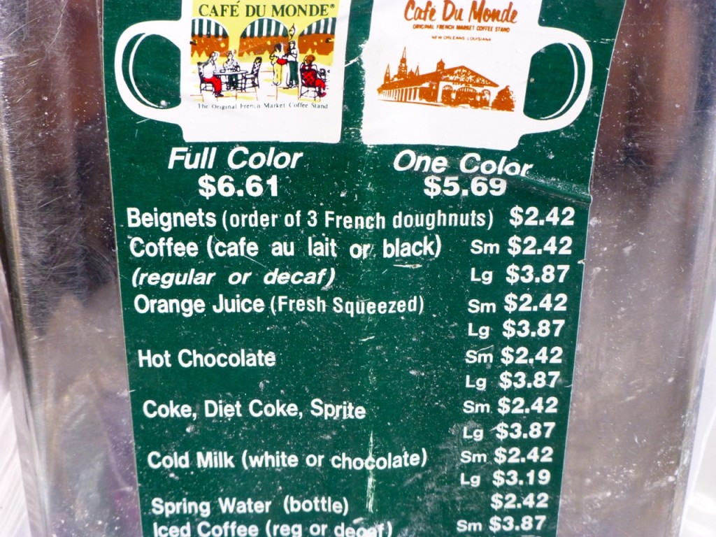 Cafe du Monde Menu