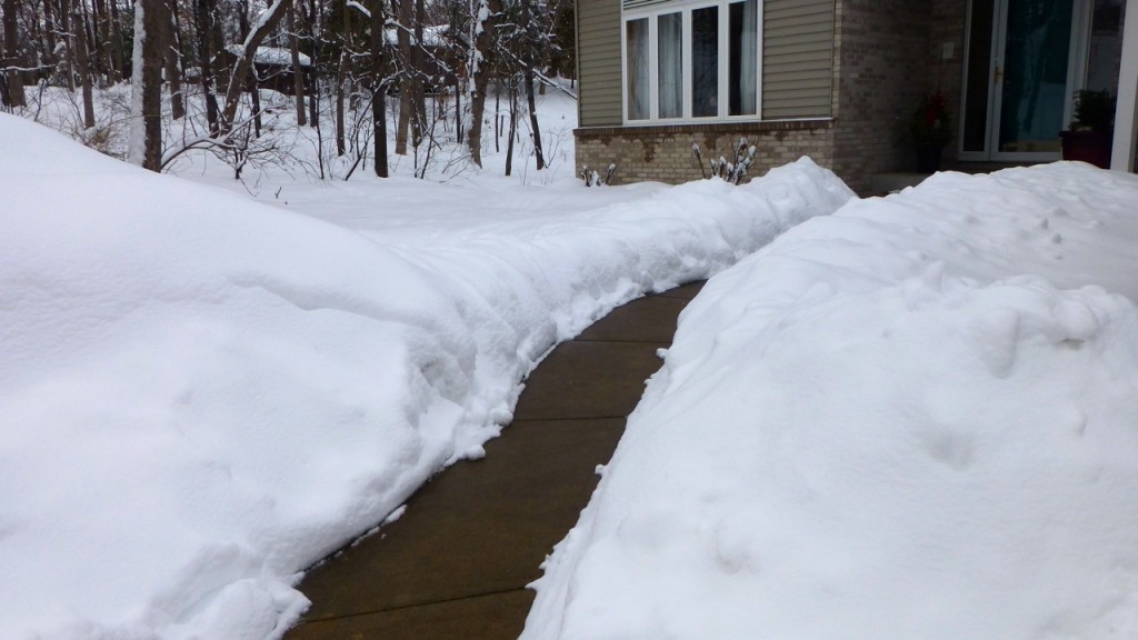 Front Walkway and Snow banks