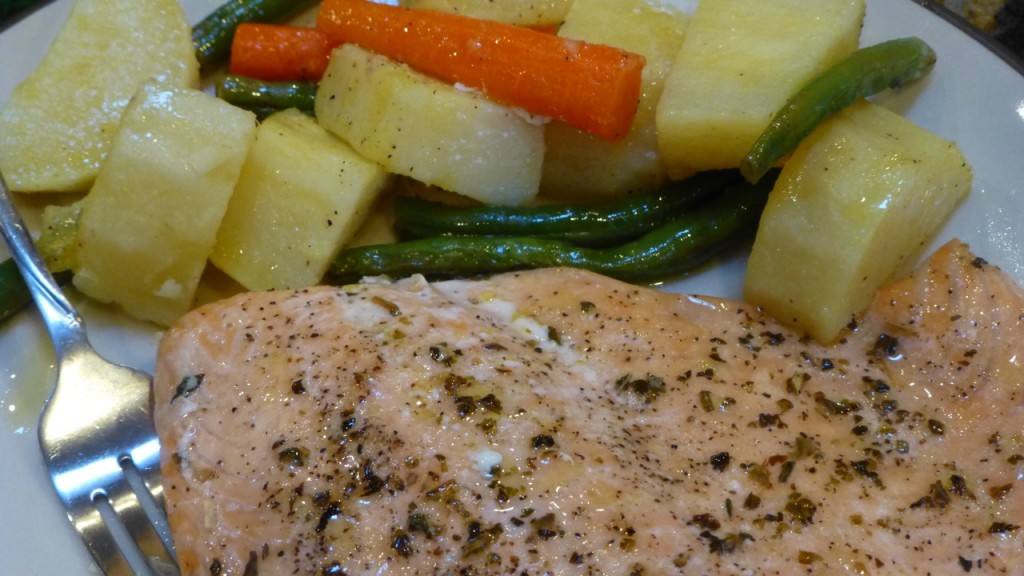 Baked Salmon with Assorted Vegetables