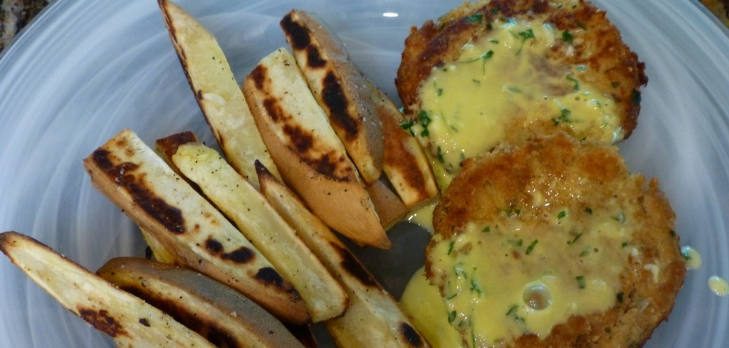 Salmon Patties with Fries