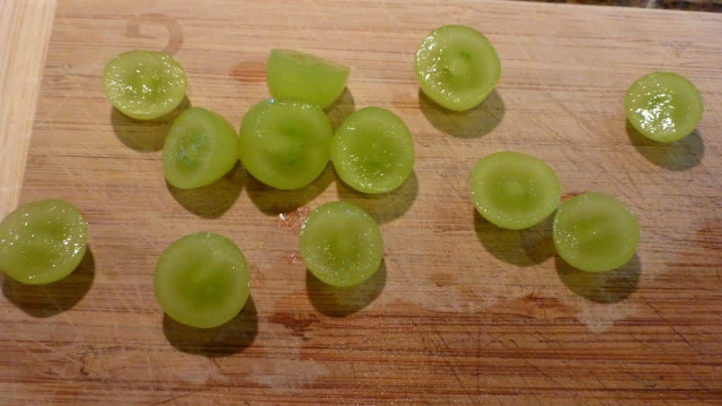 Six Green Grapes Sliced