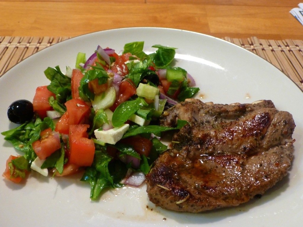 Greek Lamb Chops with Green Salad