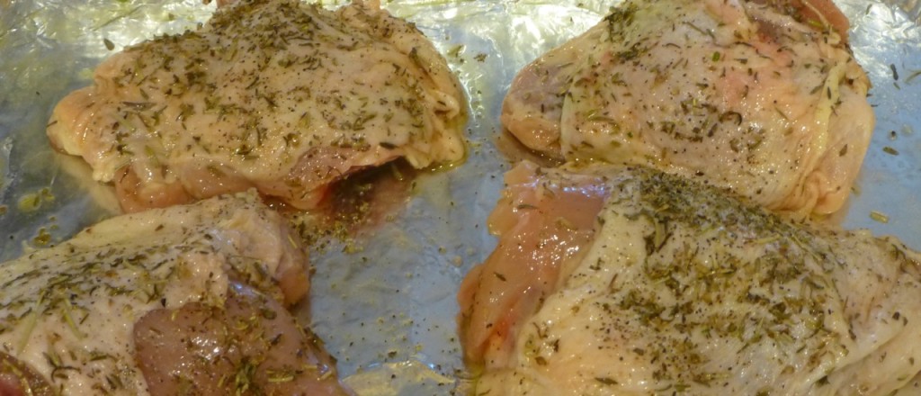 Herb Roasted Chicken Thighs - Preparation