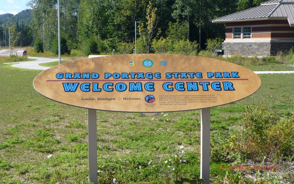 Grand Portage State Park Welcome Center Sign