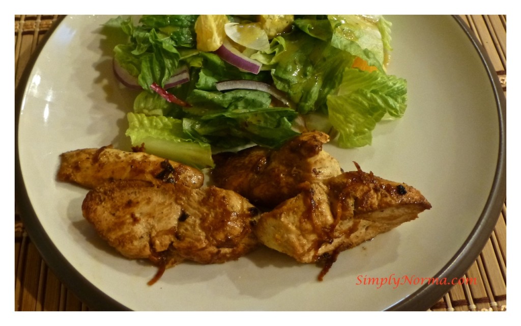 Grilled Orange Chicken with Romaine Salad