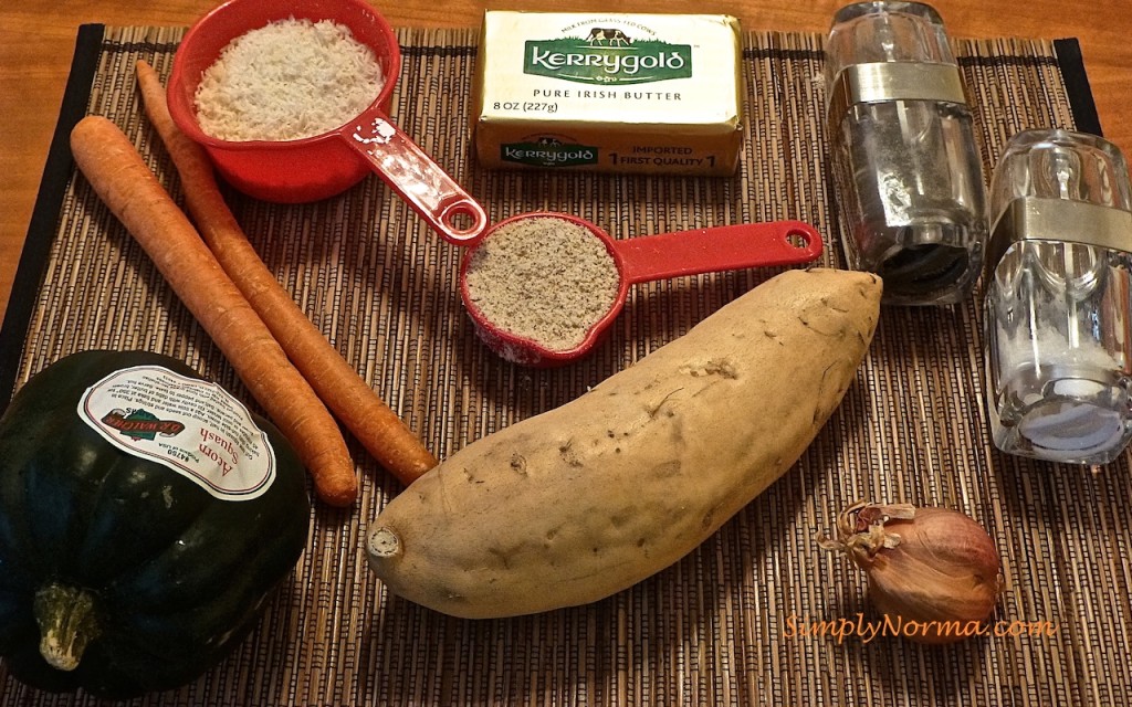 Ingredients for Orange Vegetable Gratin