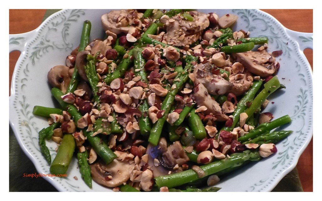 Asparagus, Mushrooms and Hazelnut Side Dish