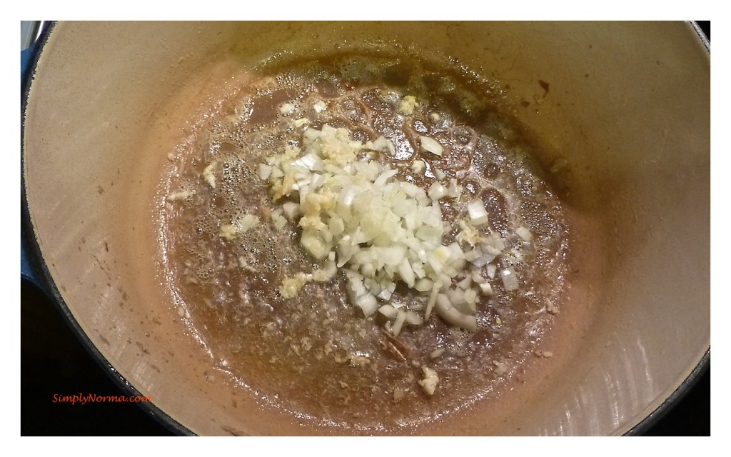 Add chopped onions to pot