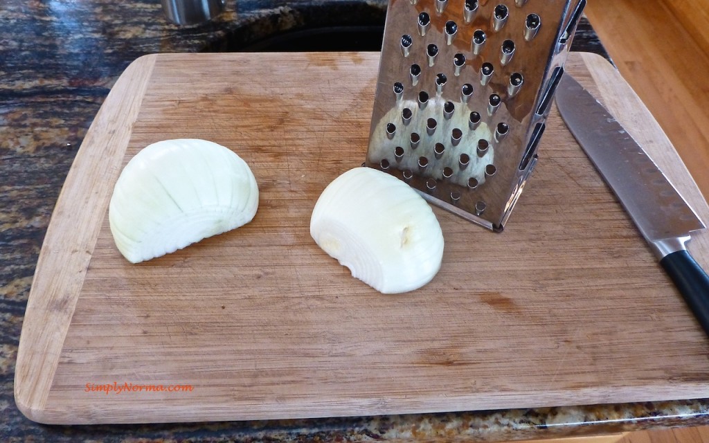 Grate the onion