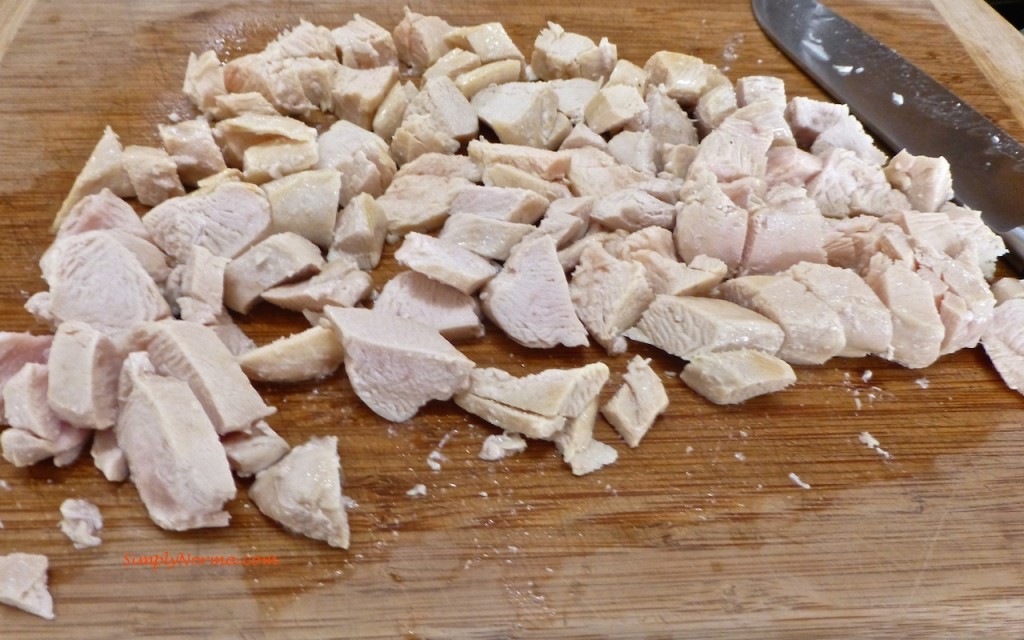 Cut Chicken into bite size pieces