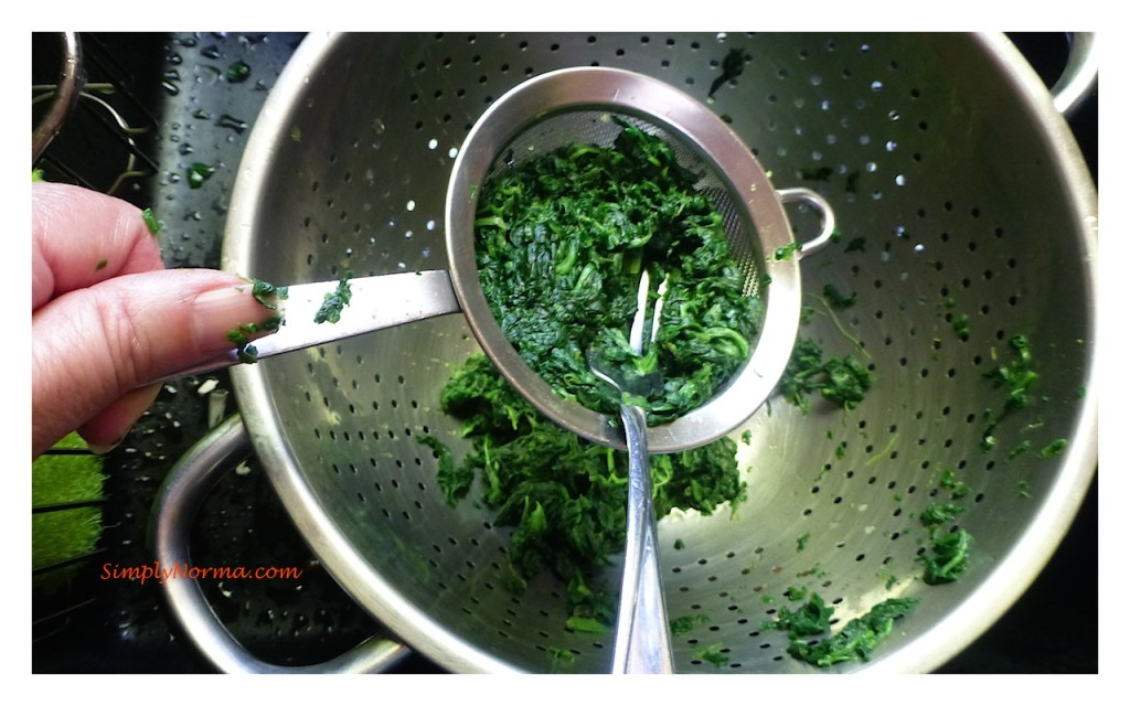 Strain the spinach to remove the liquid