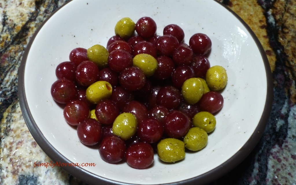 Prepare Grape & Olive Mixture