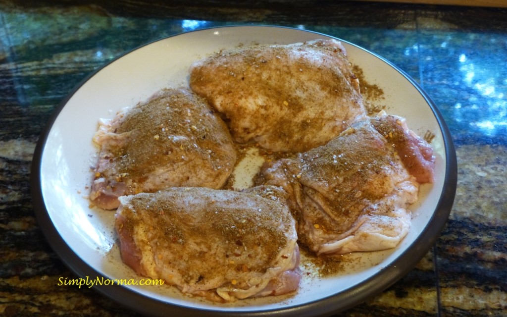 Coat chicken with spice mixture