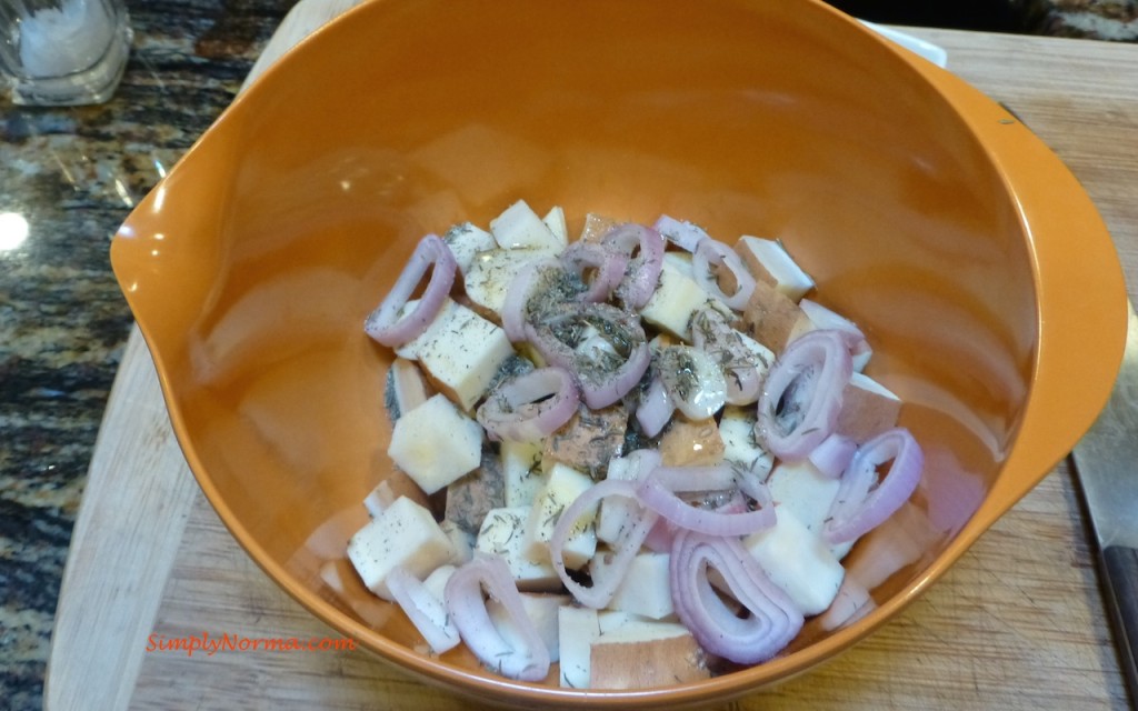 Potatoes & Shallots in bowl