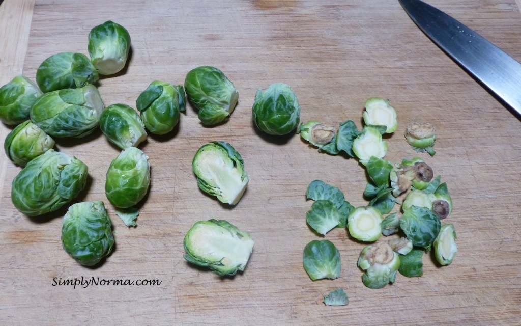 Prepare the brussels sprouts