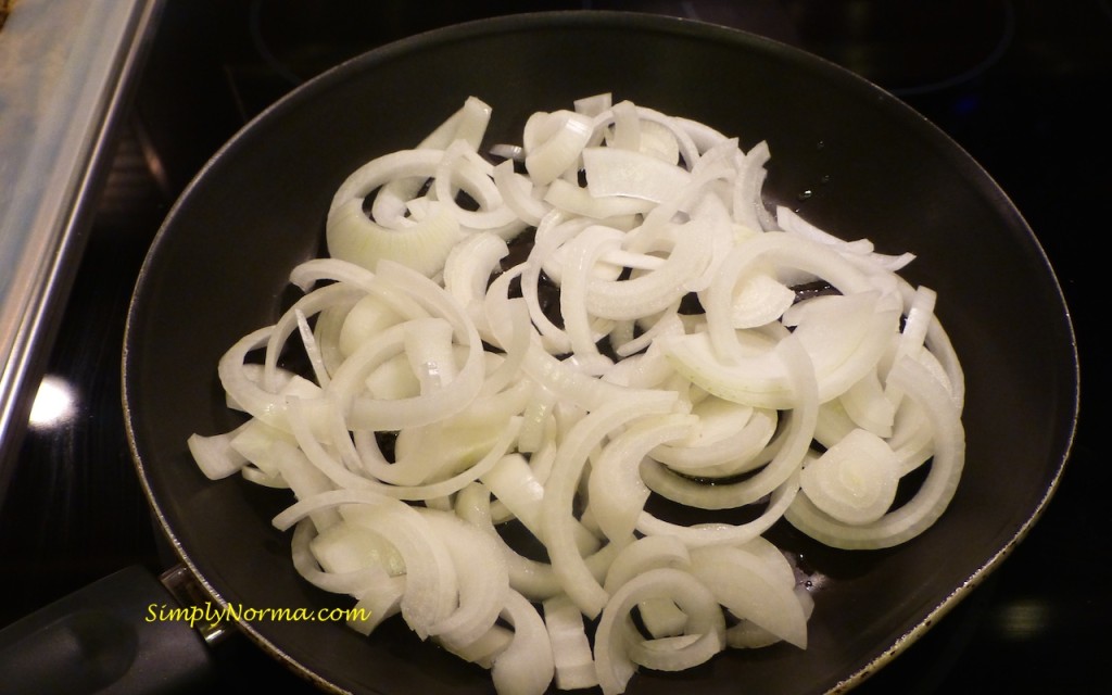 Add onions t skillet to caramelize