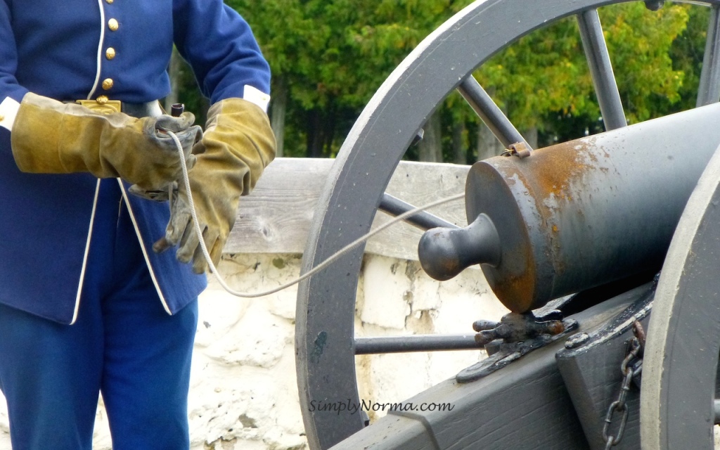 Preparing to fire the cannon