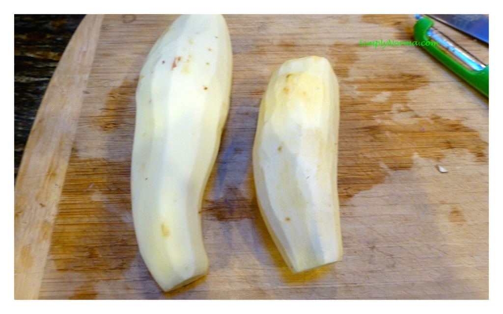 Clean and Peel Sweet Potatoes