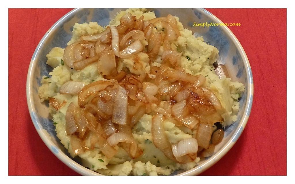 Rosemary Mashed Sweet Potatoes with Caramelized Onions