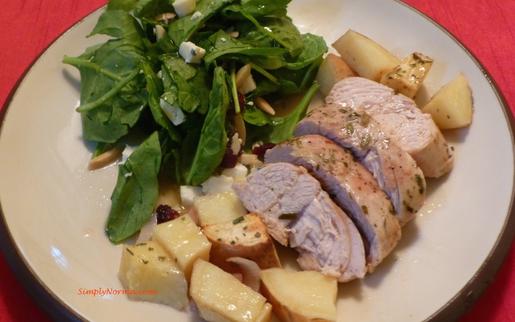 Roasted Turkey with Sweet Potatoes and Tarragon