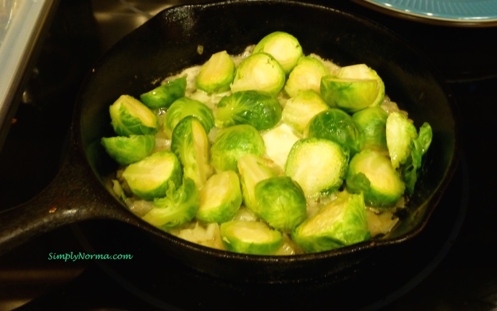 Saute Onions in Butter then add the Brussel Sprouts