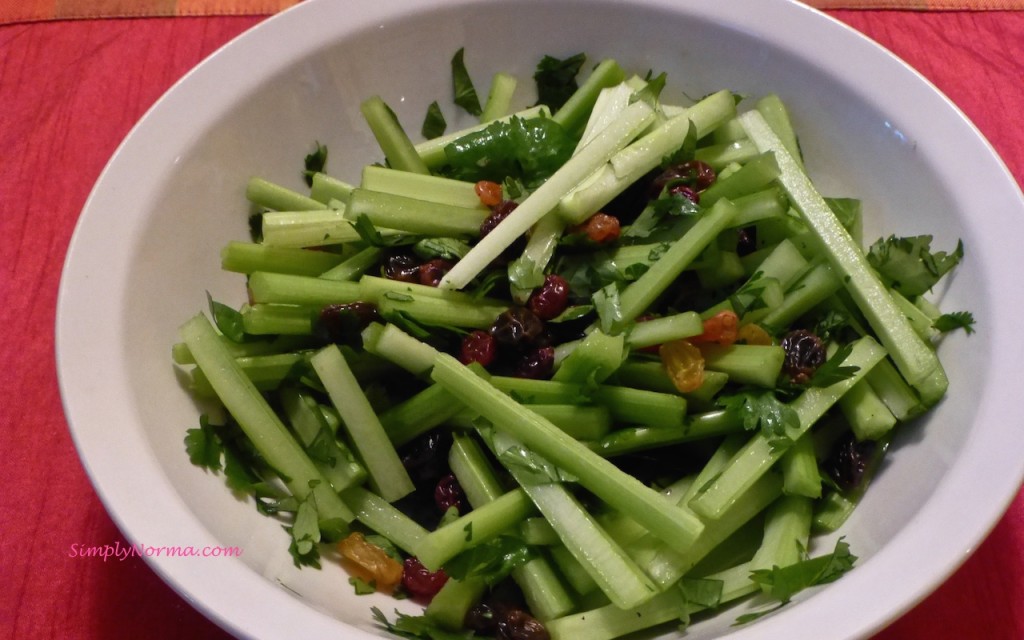 Celery and Cilantro Salad with Raisins