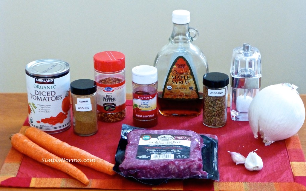 Ingredients for Paleo Sloppy Joe