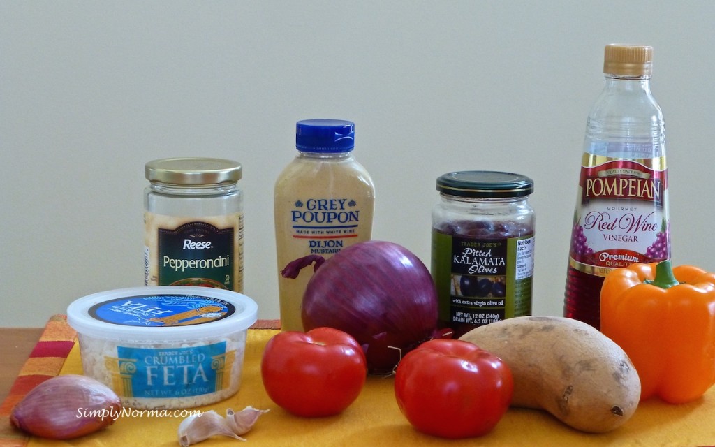 Ingredients for Greek Salad with Sliced Steak (1 of 3)