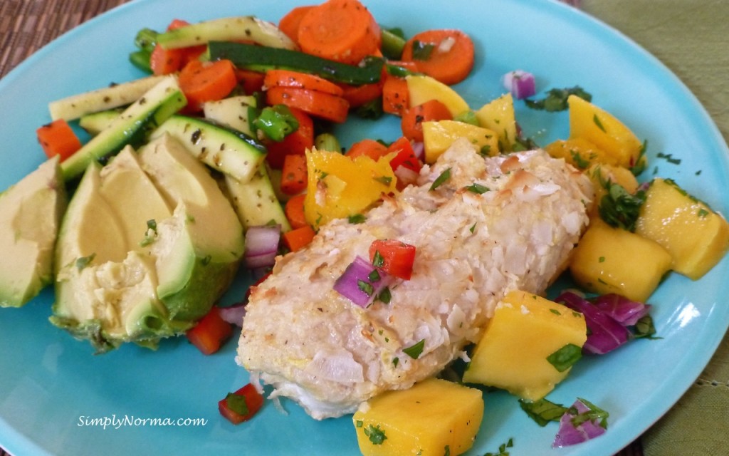 Coconut-Crusted Chicken with Mango Salsa