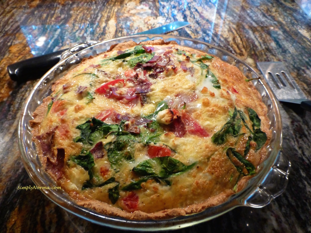 Turkey Bacon, Tomato and Spinach Paleo Quiche