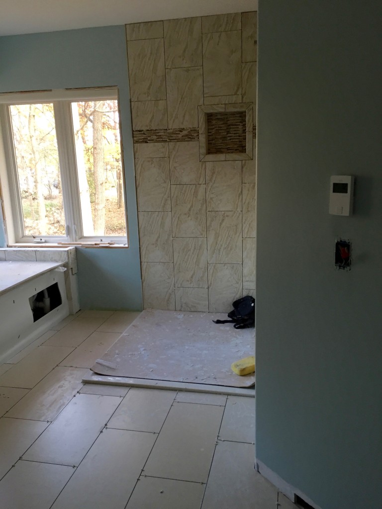Installed Bathroom Floor Tile