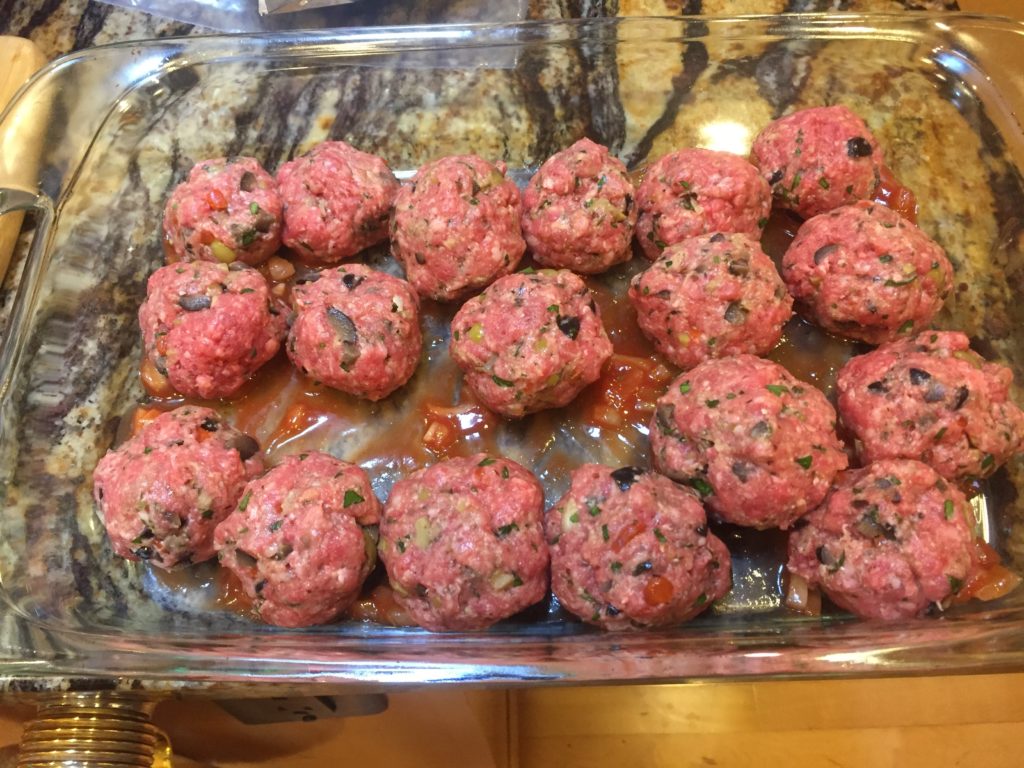 Unbaked Greek Stuffed Meatballs