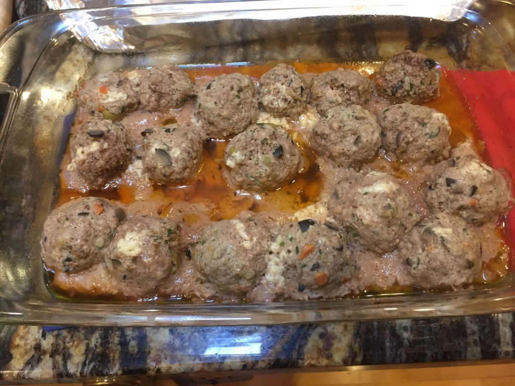 Paleo Baked Greek Stuffed Meatballs