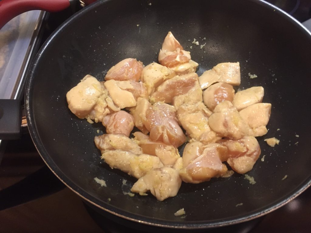Stir Chicken Fillets until almost cooked