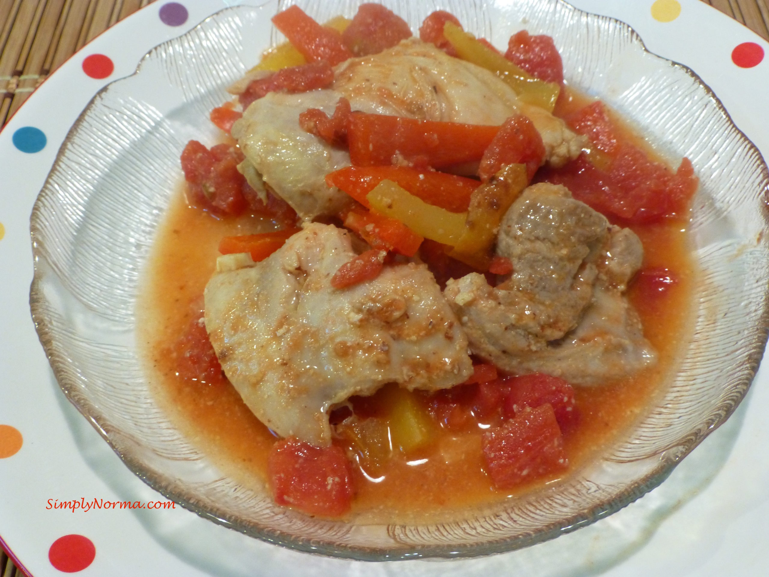 Paleo Chicken Thighs with Roasted Peppers