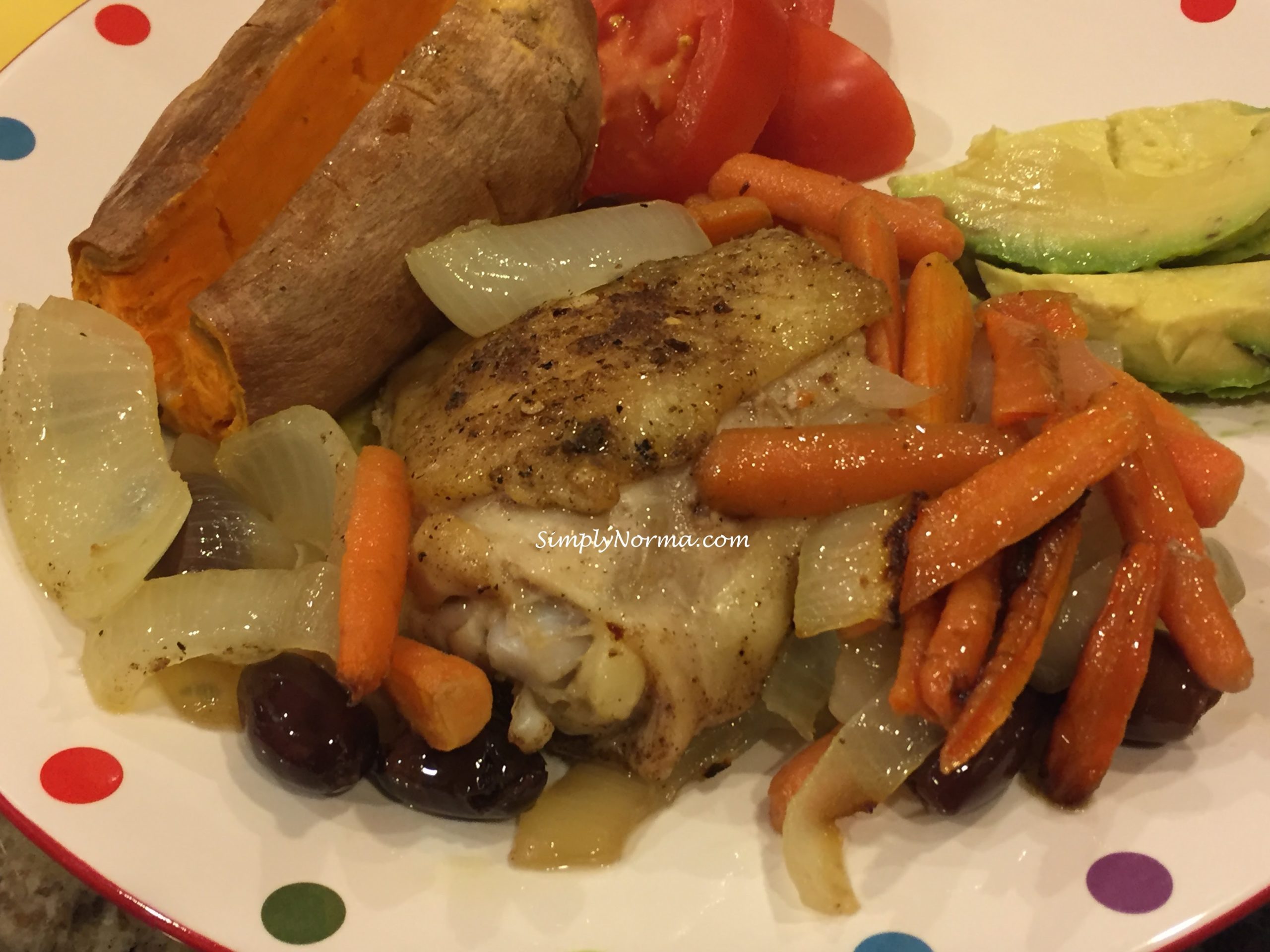 Paleo Baked Chicken Thighs With Carrots and Olives